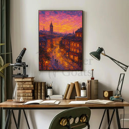 Historic European Cityscape: Impressionist Artistic or Pop Culture Poster PosterGoat