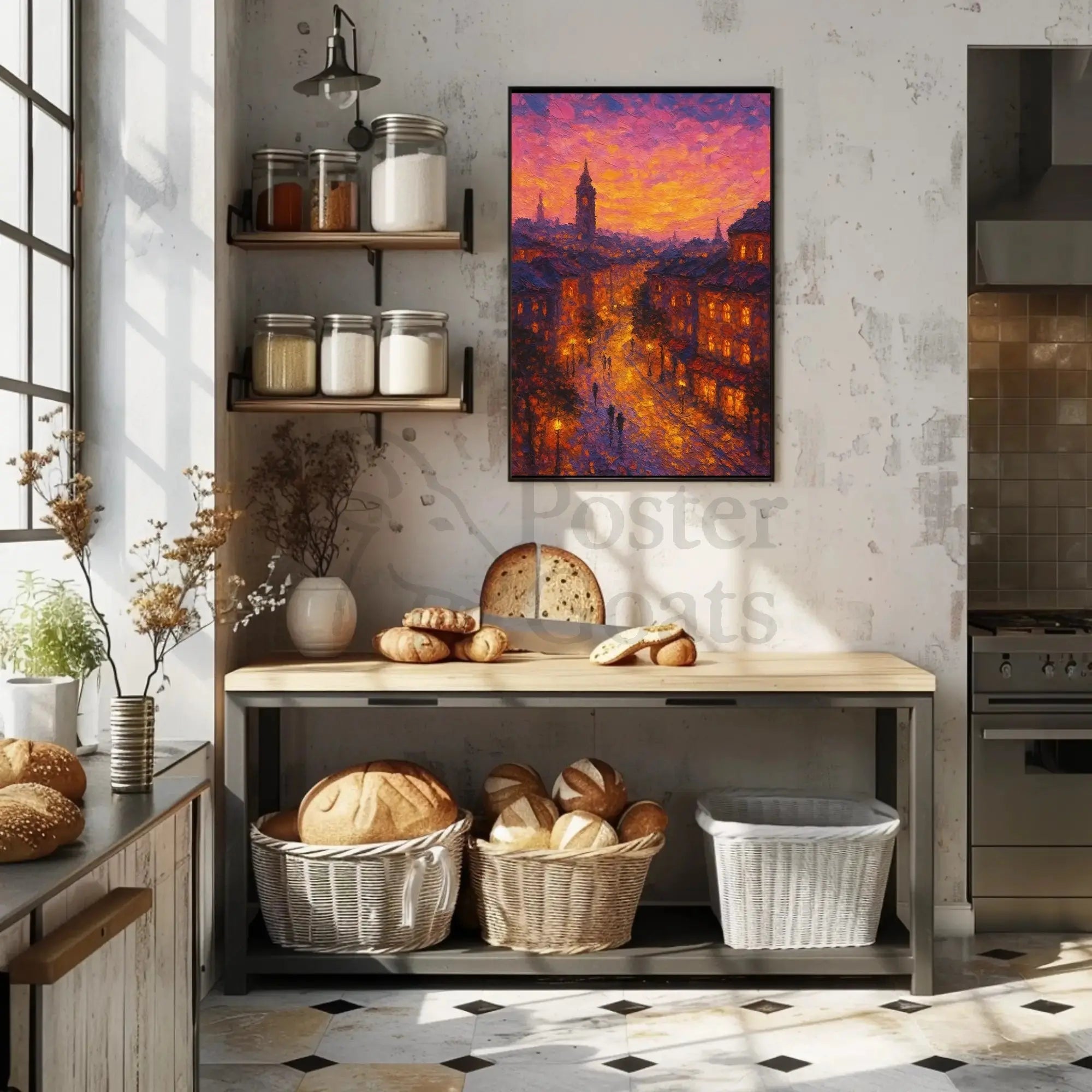 Historic European Cityscape: Impressionist Artistic or Pop Culture Poster PosterGoat