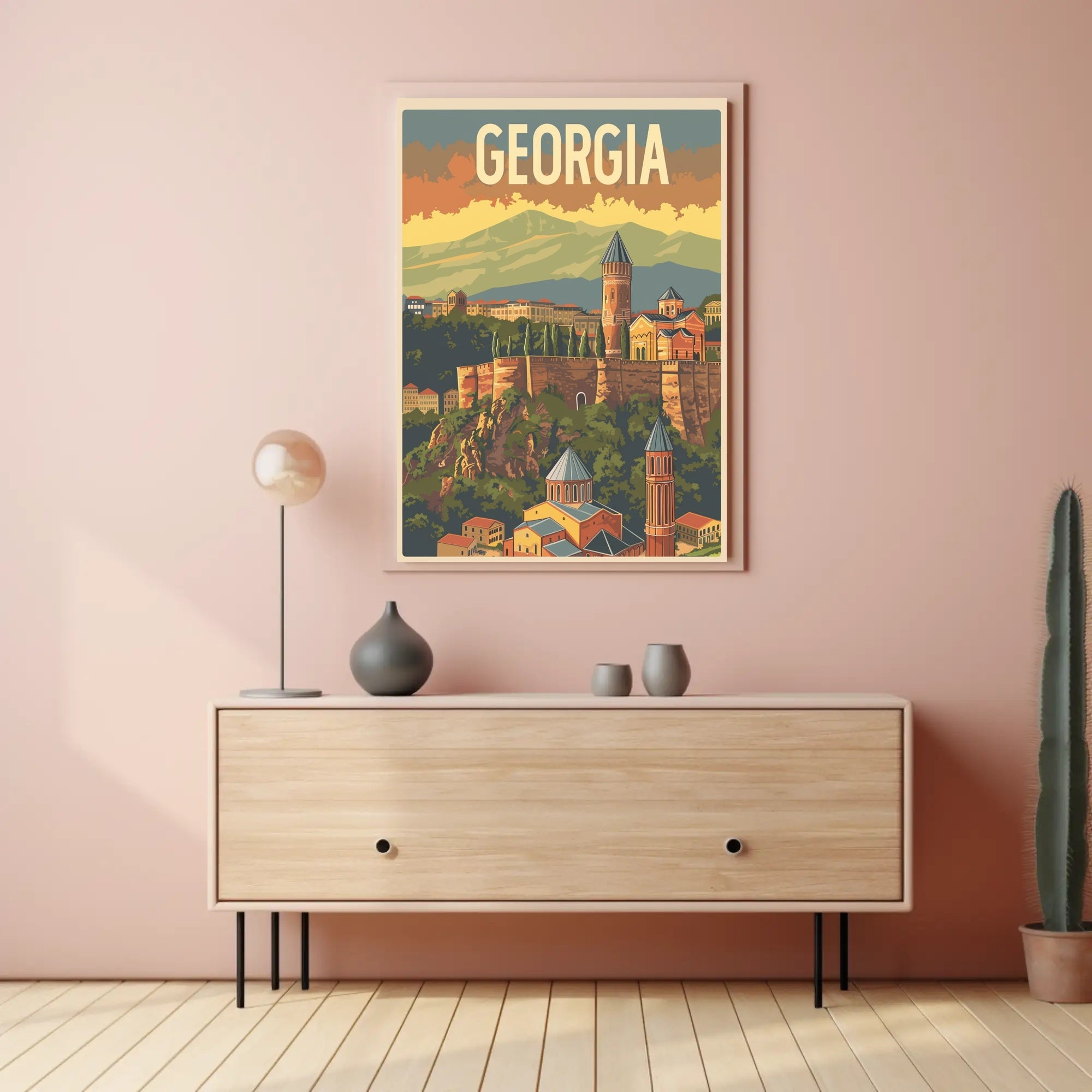 Historic Georgian Landscape Vintage Travel Poster PosterGoat