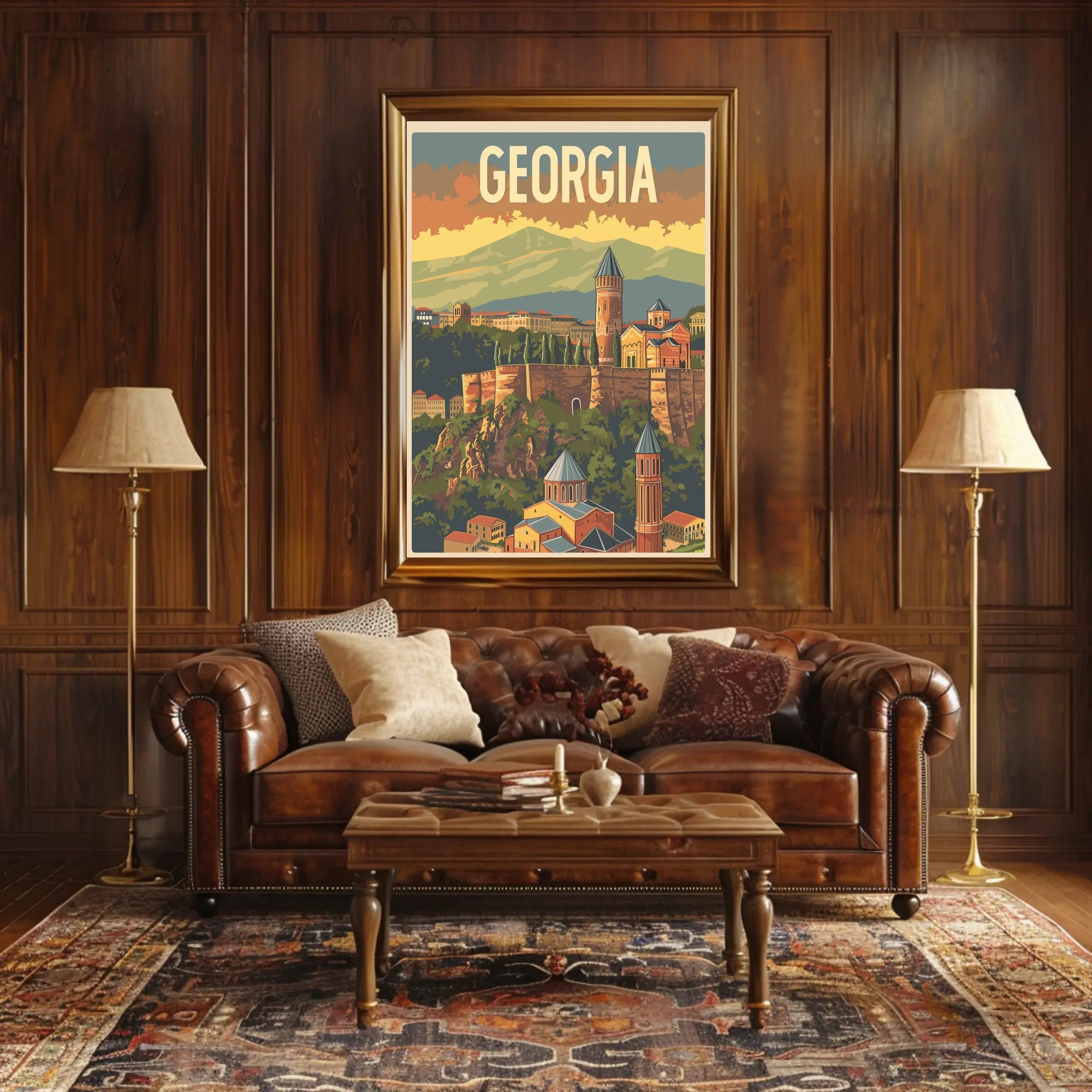 Historic Georgian Landscape Vintage Travel Poster PosterGoat