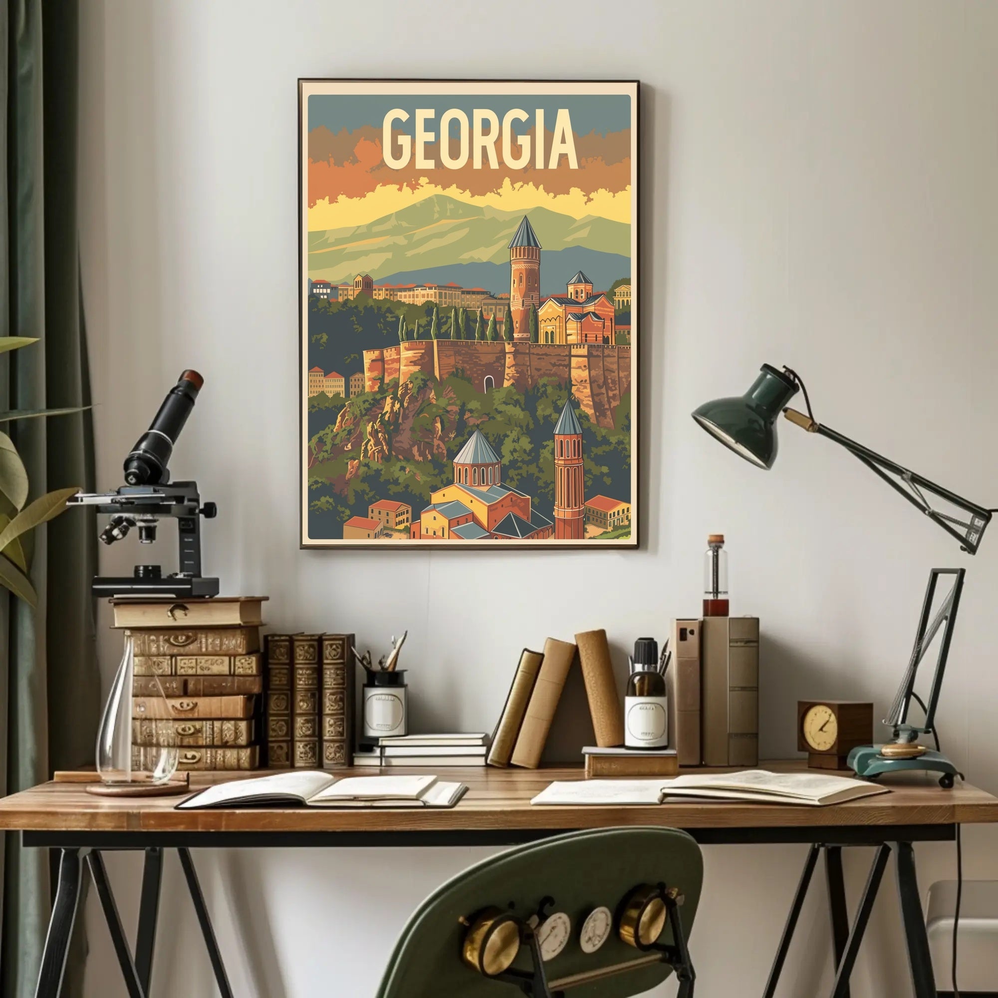 Historic Georgian Landscape Vintage Travel Poster PosterGoat