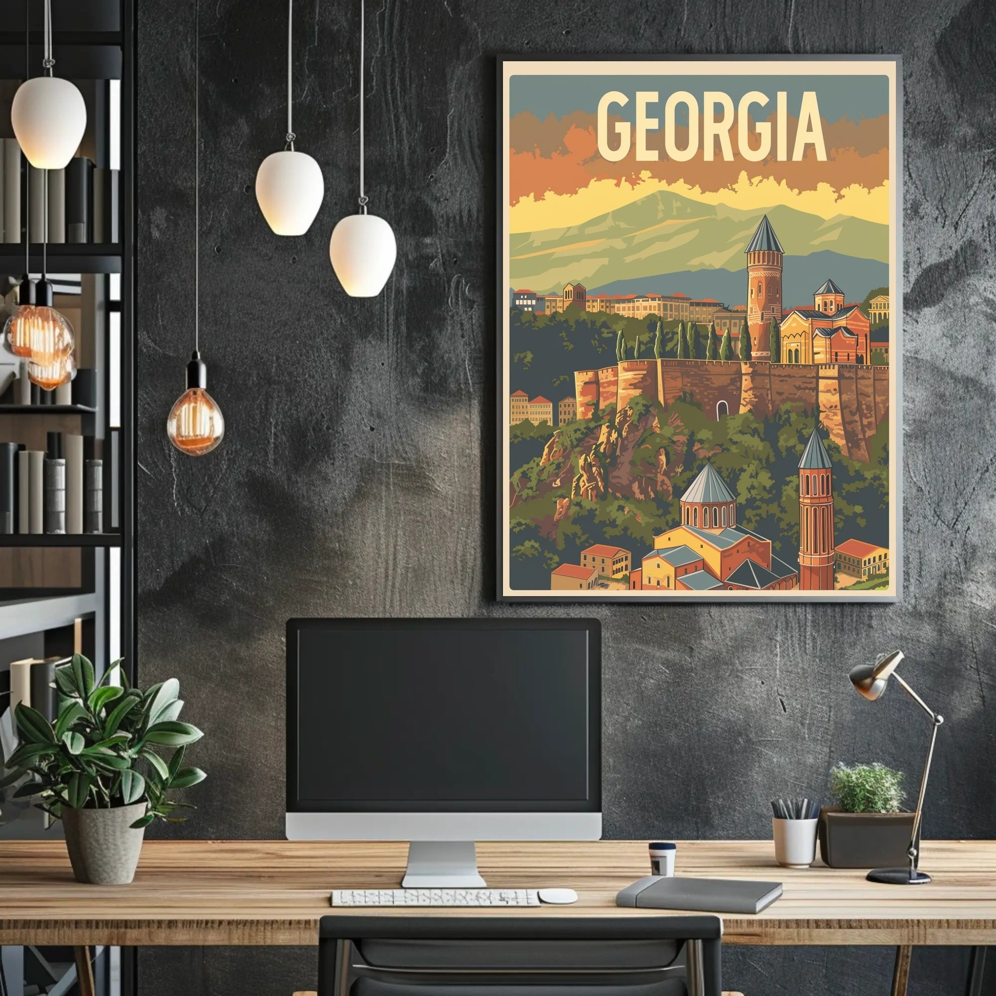 Historic Georgian Landscape Vintage Travel Poster PosterGoat