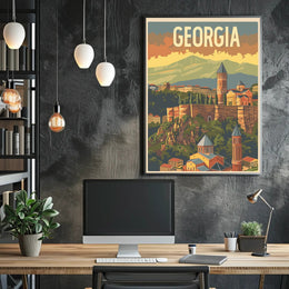 Historic Georgian Landscape Vintage Travel Poster PosterGoat