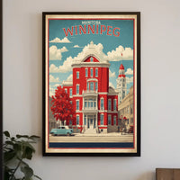 Historic Red-Brick Building in Winnipeg Urban or Cityscape Poster PosterGoat