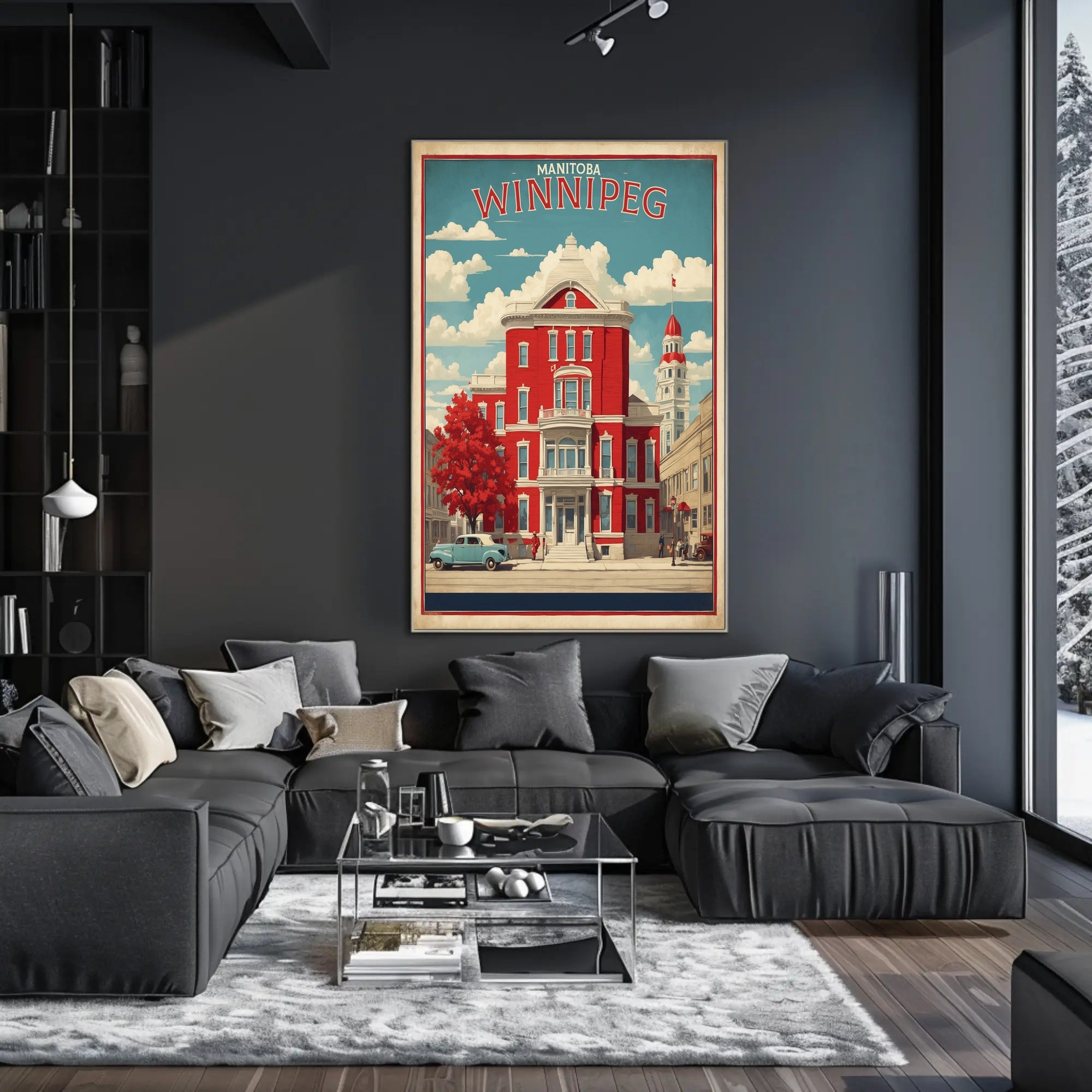 Historic Red-Brick Building in Winnipeg Urban or Cityscape Poster PosterGoat