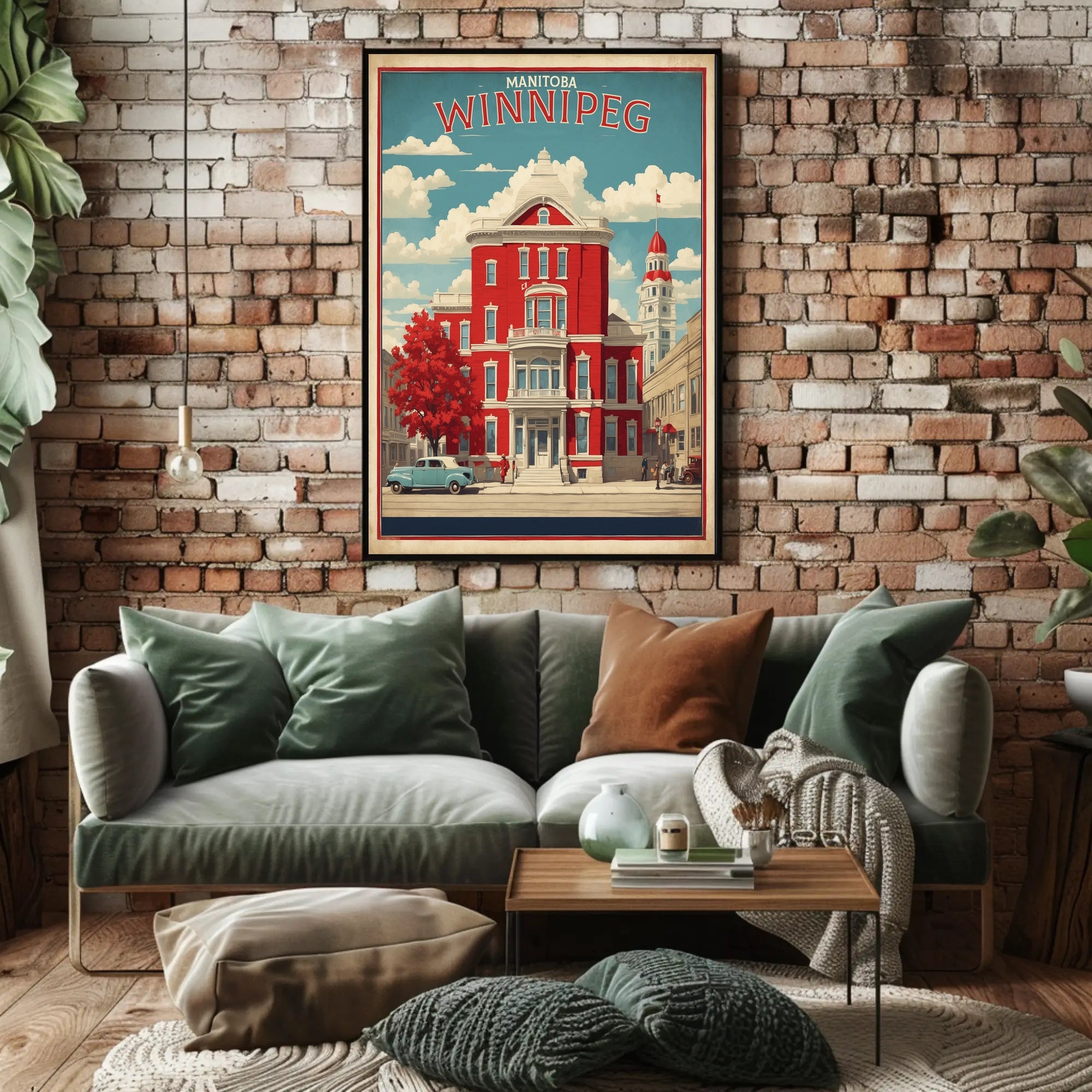 Historic Red-Brick Building in Winnipeg Urban or Cityscape Poster PosterGoat