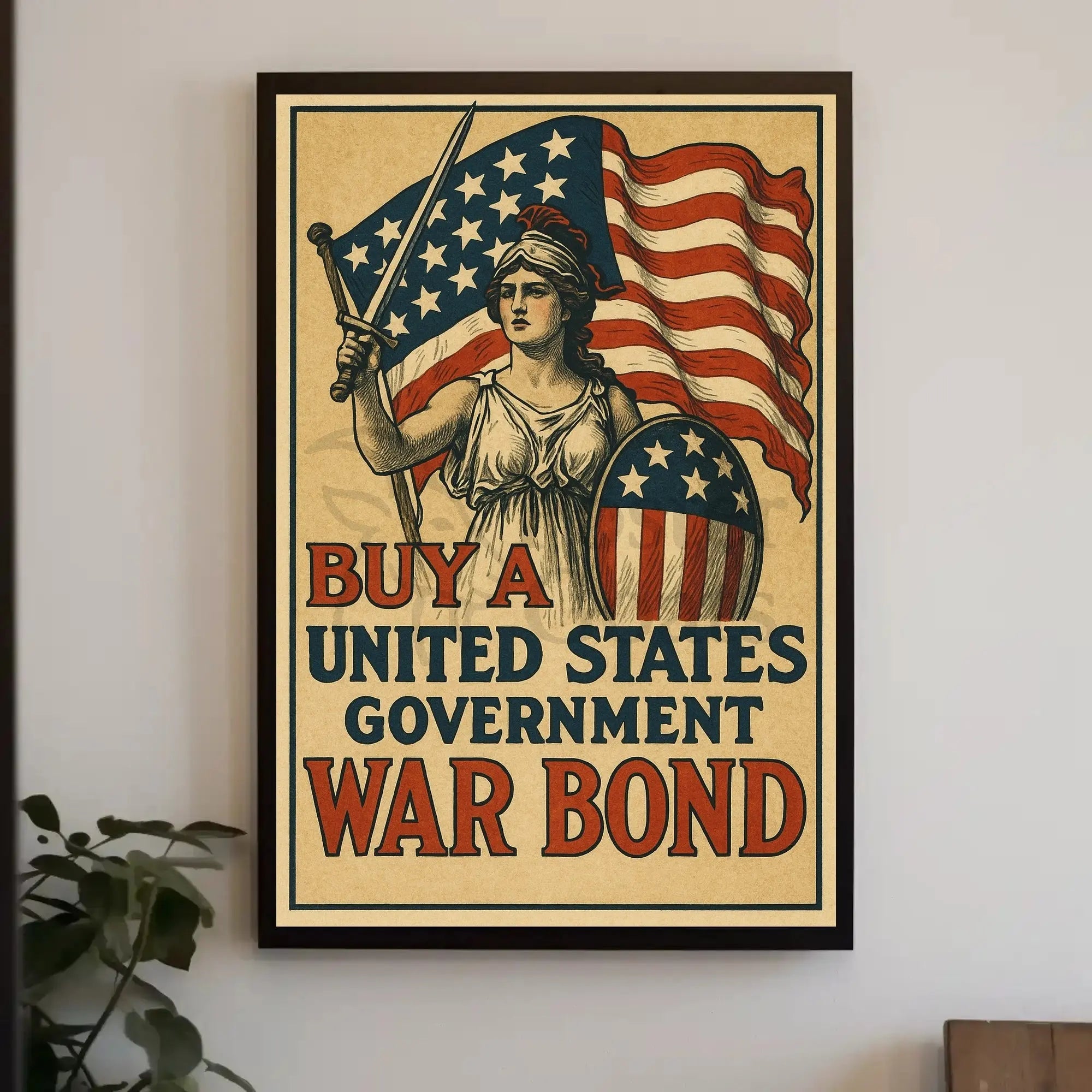 Historic US War Bonds Poster: Patriotic Propaganda Art PosterGoat