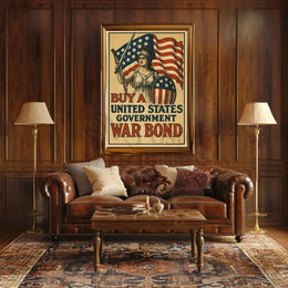Historic US War Bonds Poster: Patriotic Propaganda Art PosterGoat