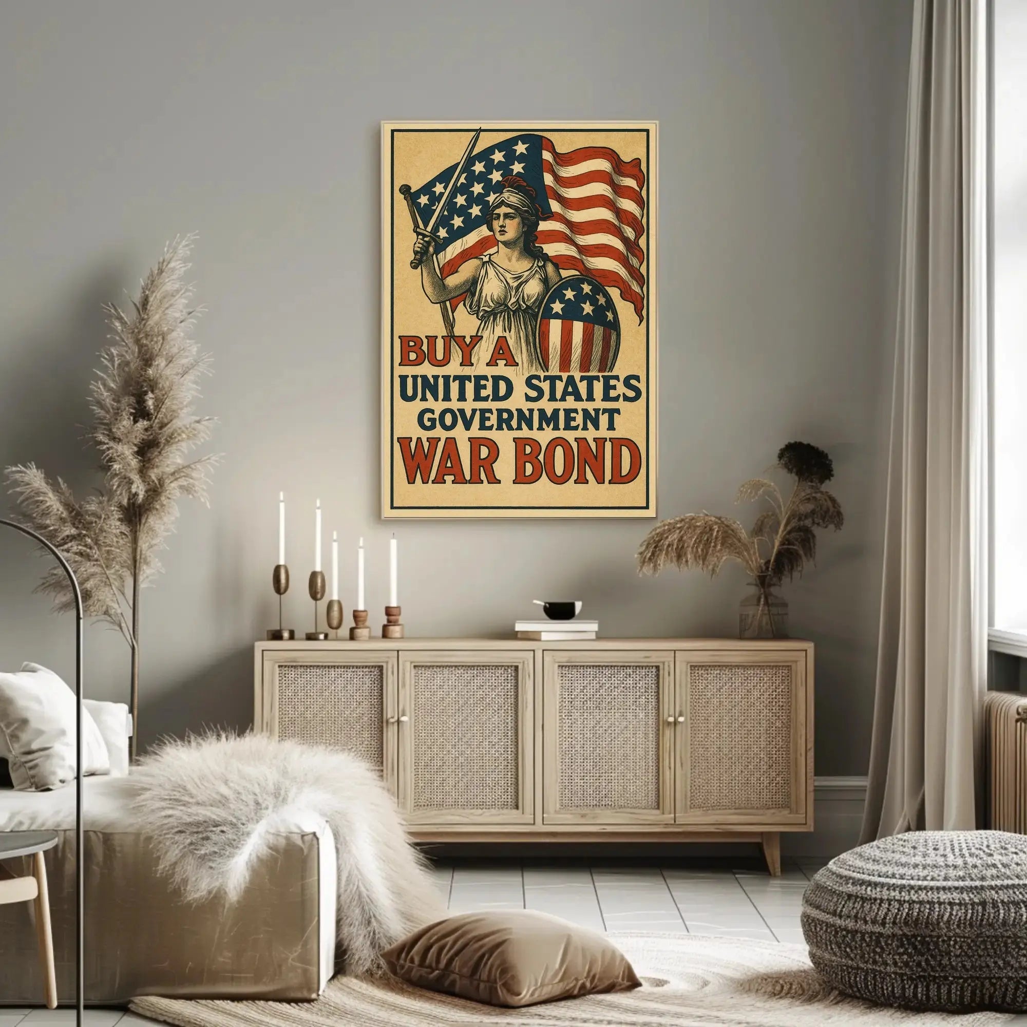 Historic US War Bonds Poster: Patriotic Propaganda Art PosterGoat