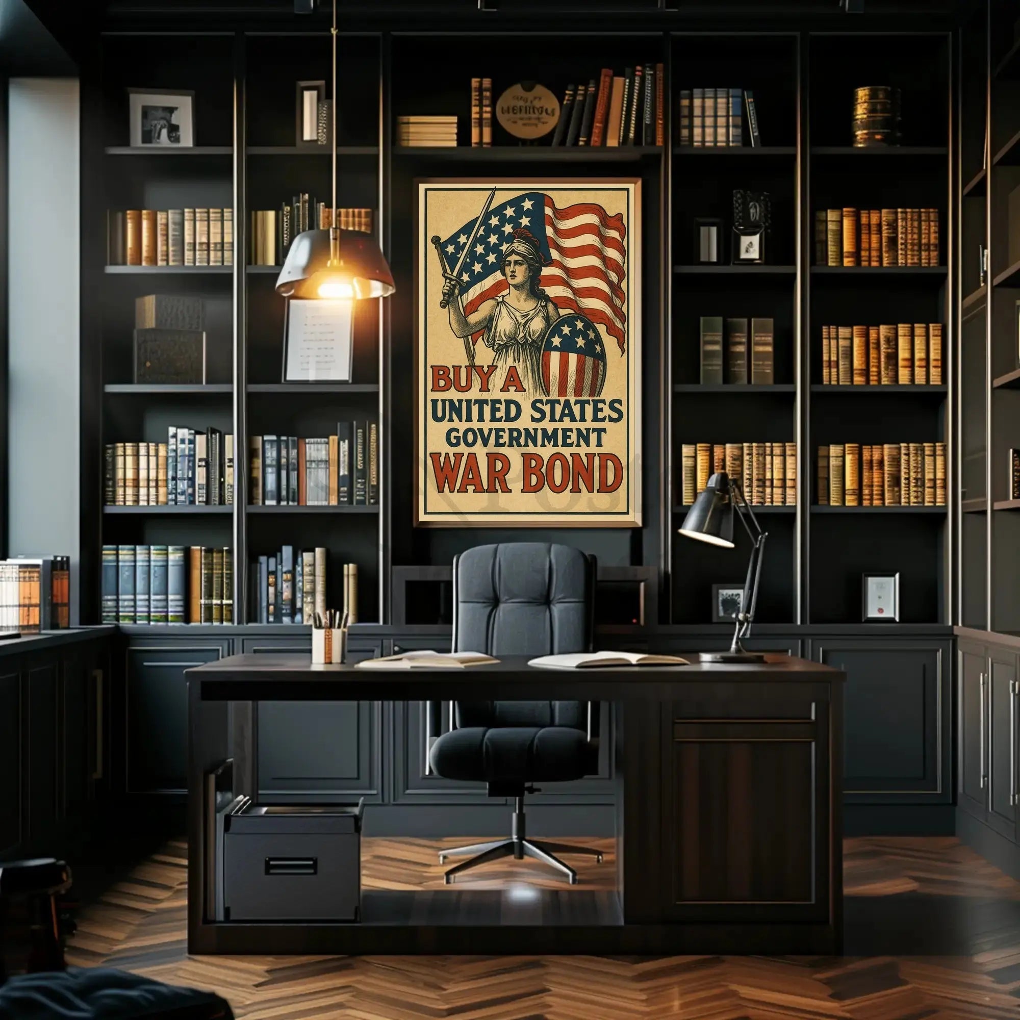 Historic US War Bonds Poster: Patriotic Propaganda Art PosterGoat