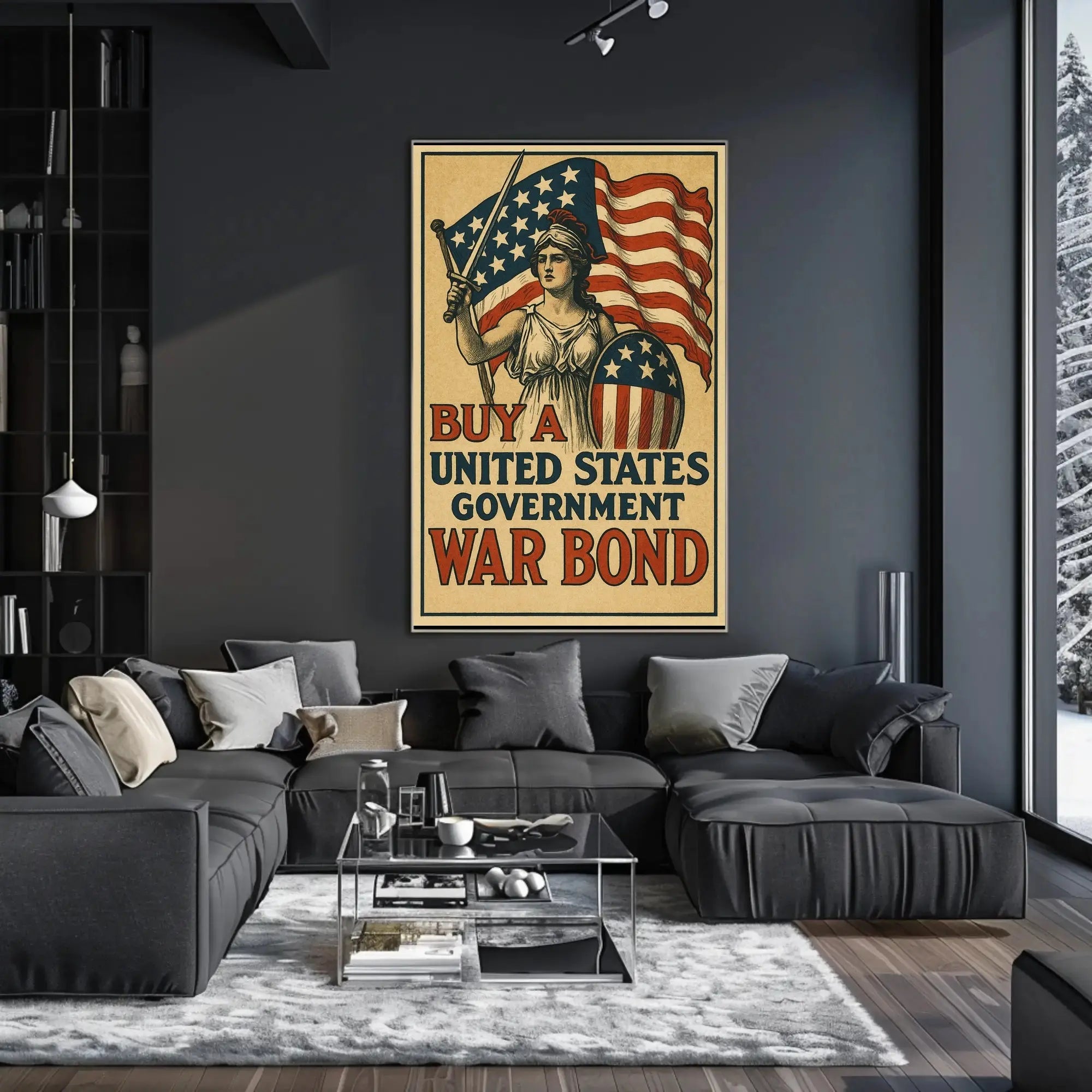 Historic US War Bonds Poster: Patriotic Propaganda Art PosterGoat