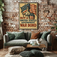Historic US War Bonds Poster: Patriotic Propaganda Art PosterGoat