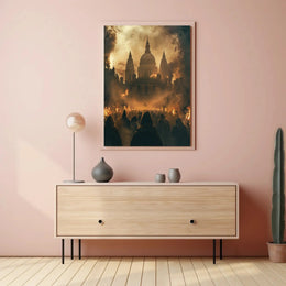 Historical Drama in Fiery Protest Poster PosterGoat