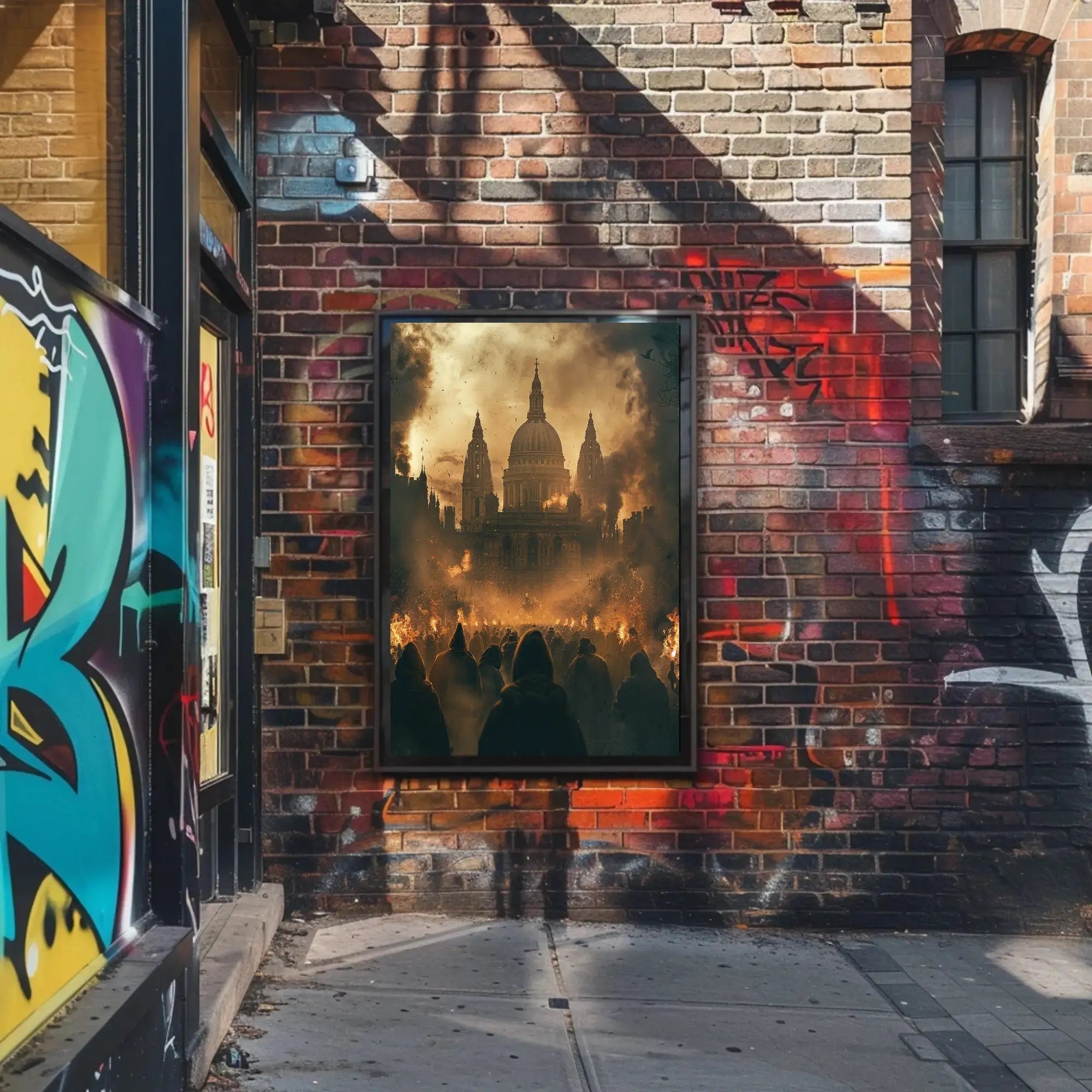 Historical Drama in Fiery Protest Poster PosterGoat