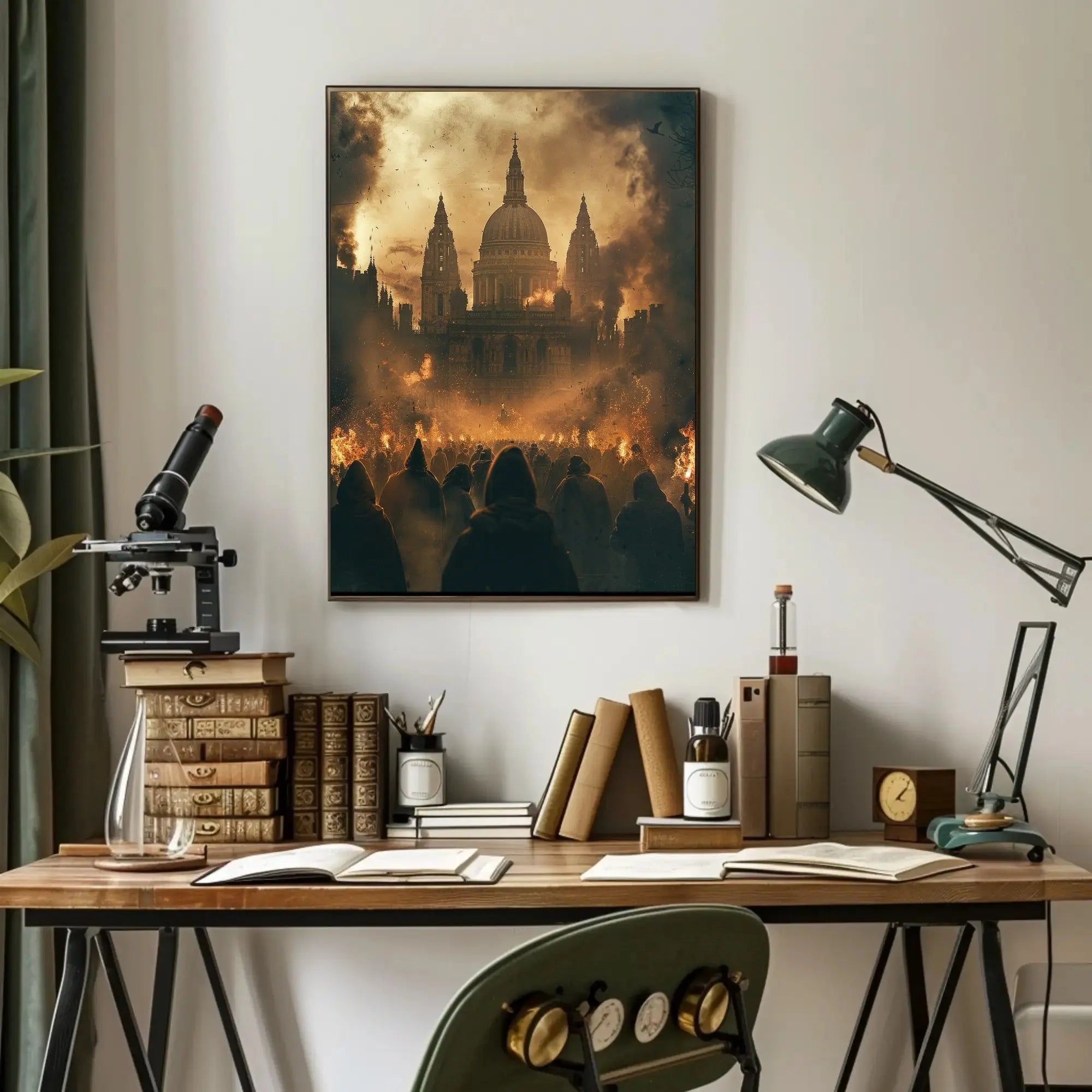 Historical Drama in Fiery Protest Poster PosterGoat