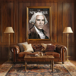Historical Figure Meets Modern Persona in Artistic Portrait Poster PosterGoat