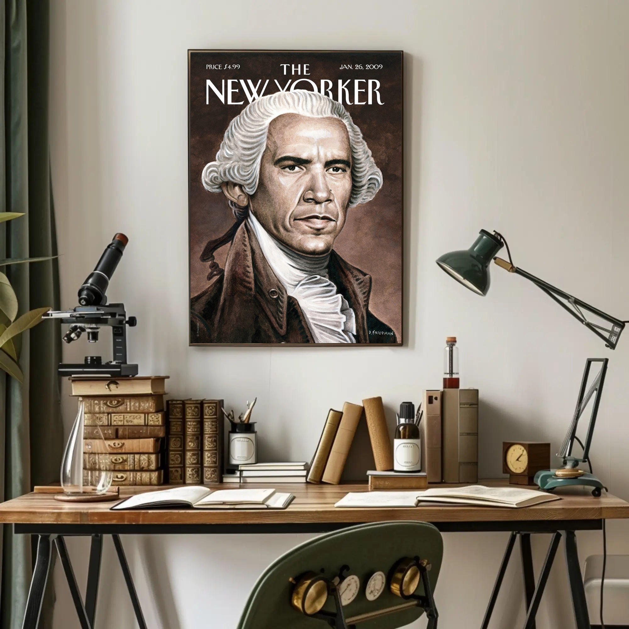 Historical Figure Meets Modern Persona in Artistic Portrait Poster PosterGoat