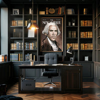 Historical Figure Meets Modern Persona in Artistic Portrait Poster PosterGoat