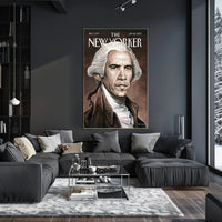 Historical Figure Meets Modern Persona in Artistic Portrait Poster PosterGoat