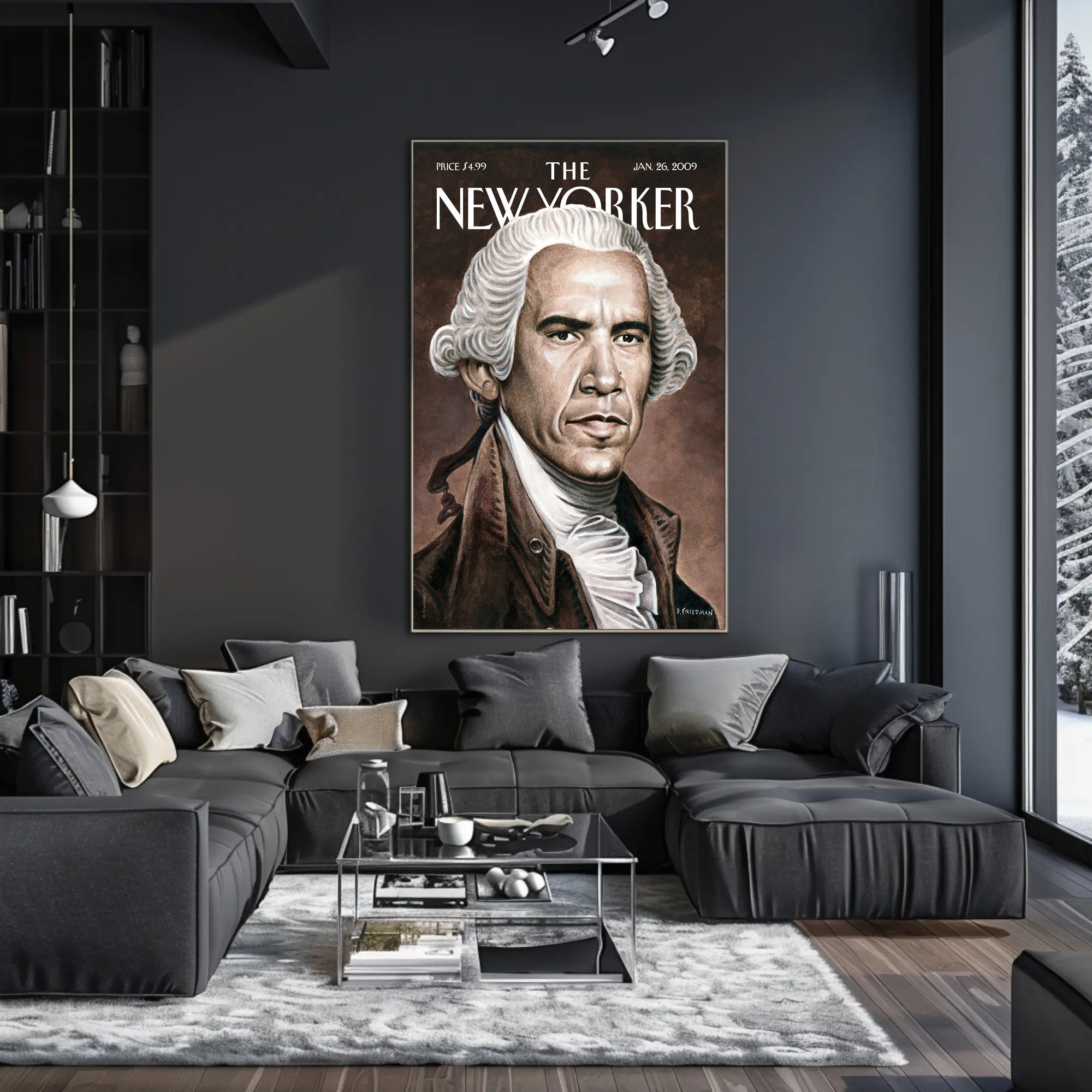 Historical Figure Meets Modern Persona in Artistic Portrait Poster PosterGoat
