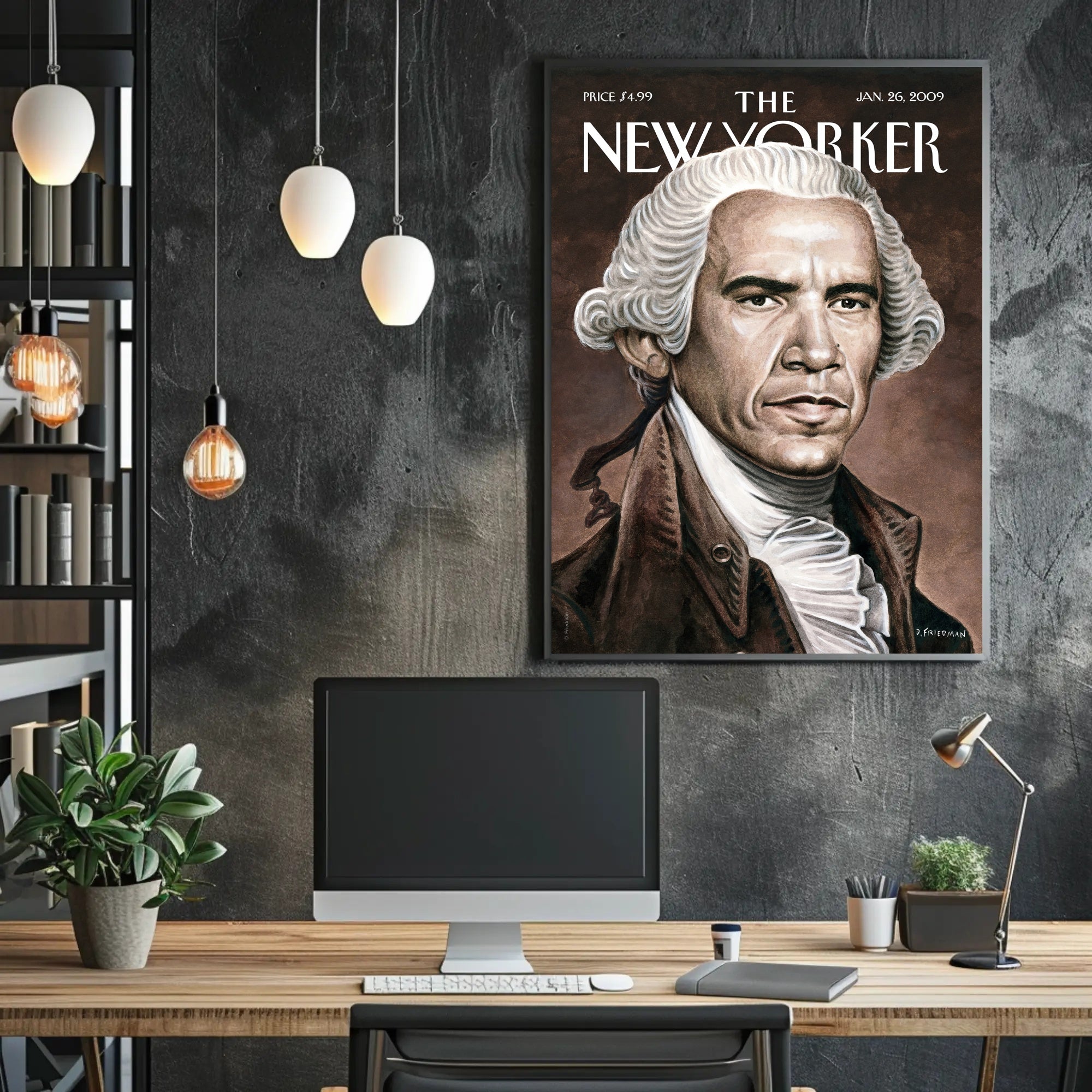 Historical Figure Meets Modern Persona in Artistic Portrait Poster PosterGoat