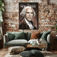 Historical Figure Meets Modern Persona in Artistic Portrait Poster PosterGoat