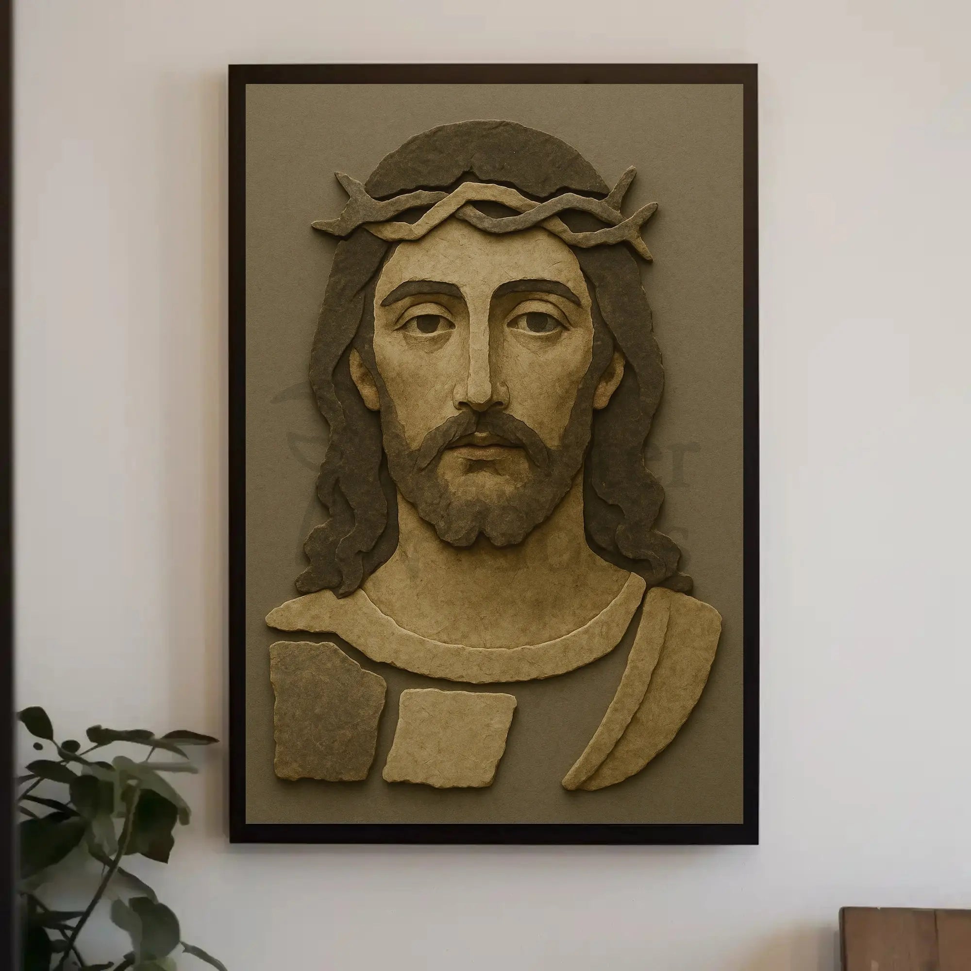 Historical Jesus Cut-Paper Collage Artistic Poster PosterGoat