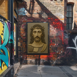 Historical Jesus Cut-Paper Collage Artistic Poster PosterGoat