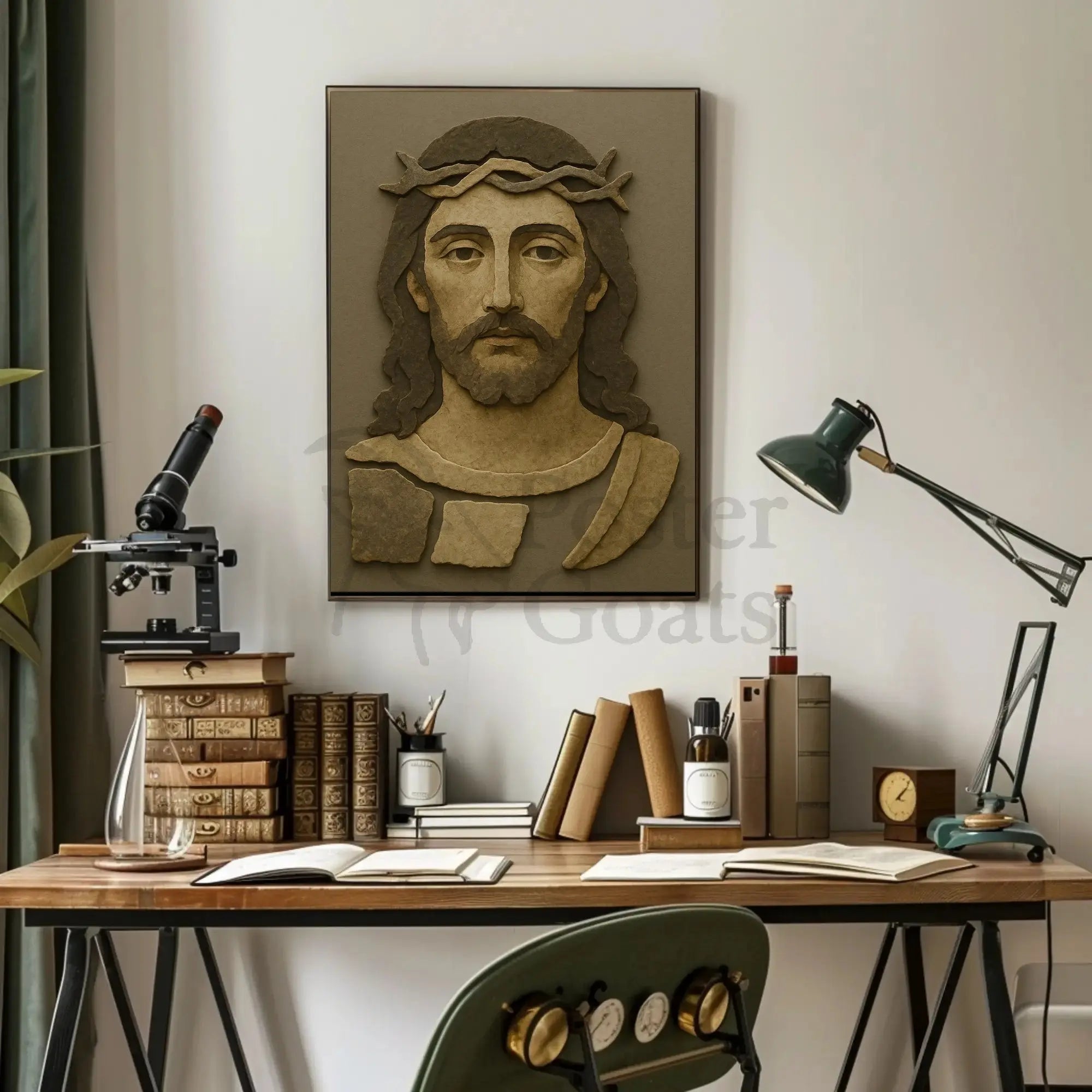 Historical Jesus Cut-Paper Collage Artistic Poster PosterGoat