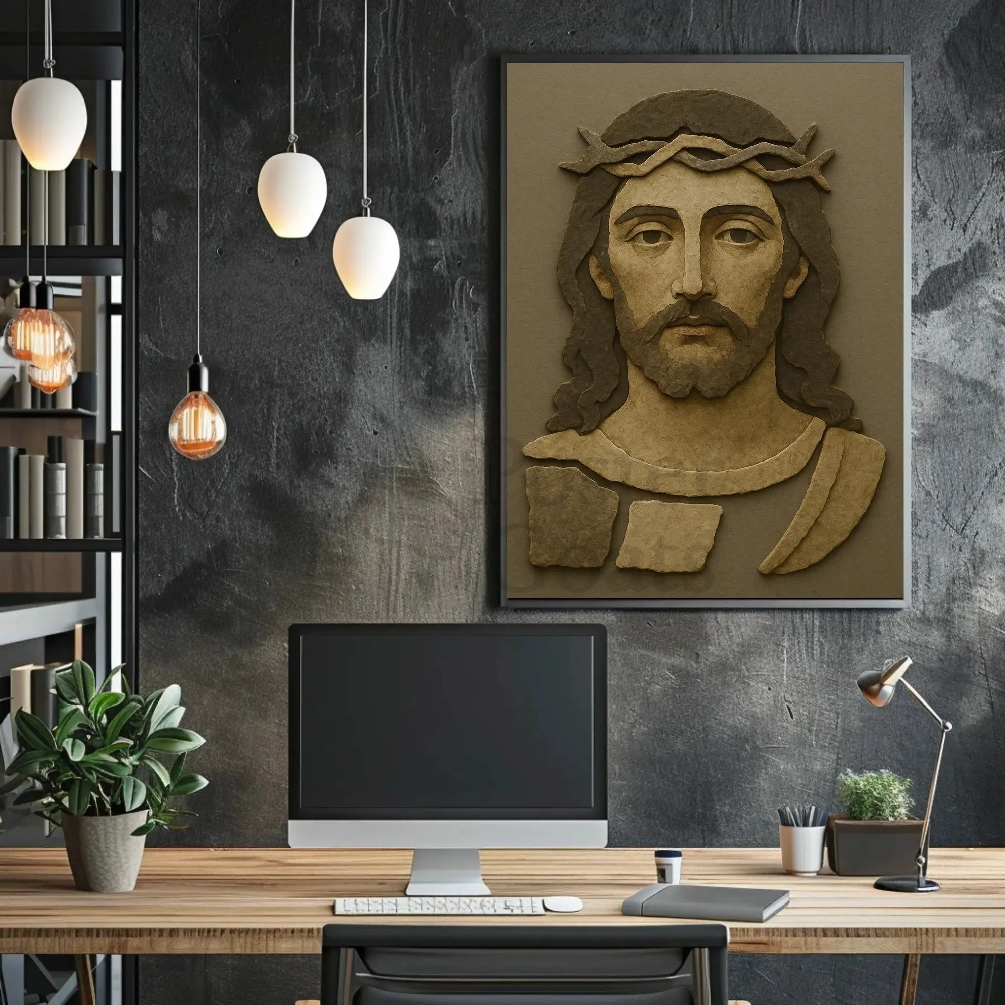Historical Jesus Cut-Paper Collage Artistic Poster PosterGoat