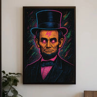 Historical Psychedelic Portrait Poster with Cosmic Elements PosterGoat