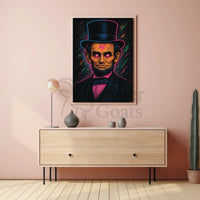Historical Psychedelic Portrait Poster with Cosmic Elements PosterGoat