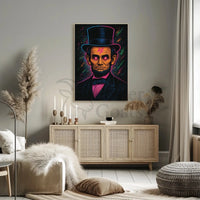 Historical Psychedelic Portrait Poster with Cosmic Elements PosterGoat