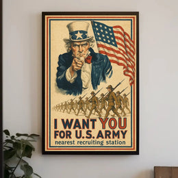 Historical Uncle Sam World War I Recruitment Poster PosterGoat