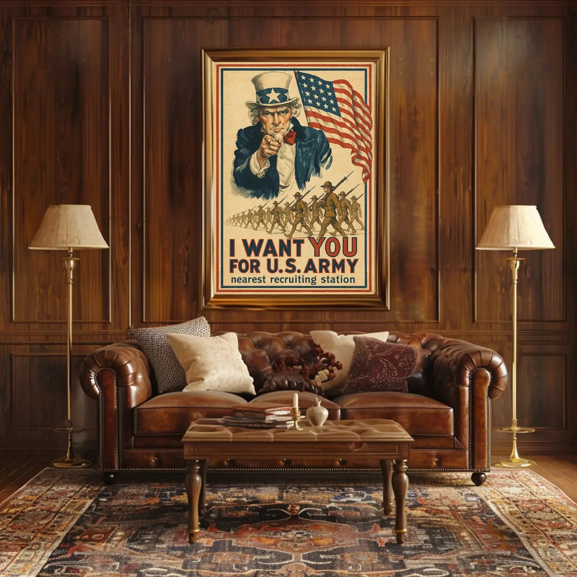 Historical Uncle Sam World War I Recruitment Poster PosterGoat