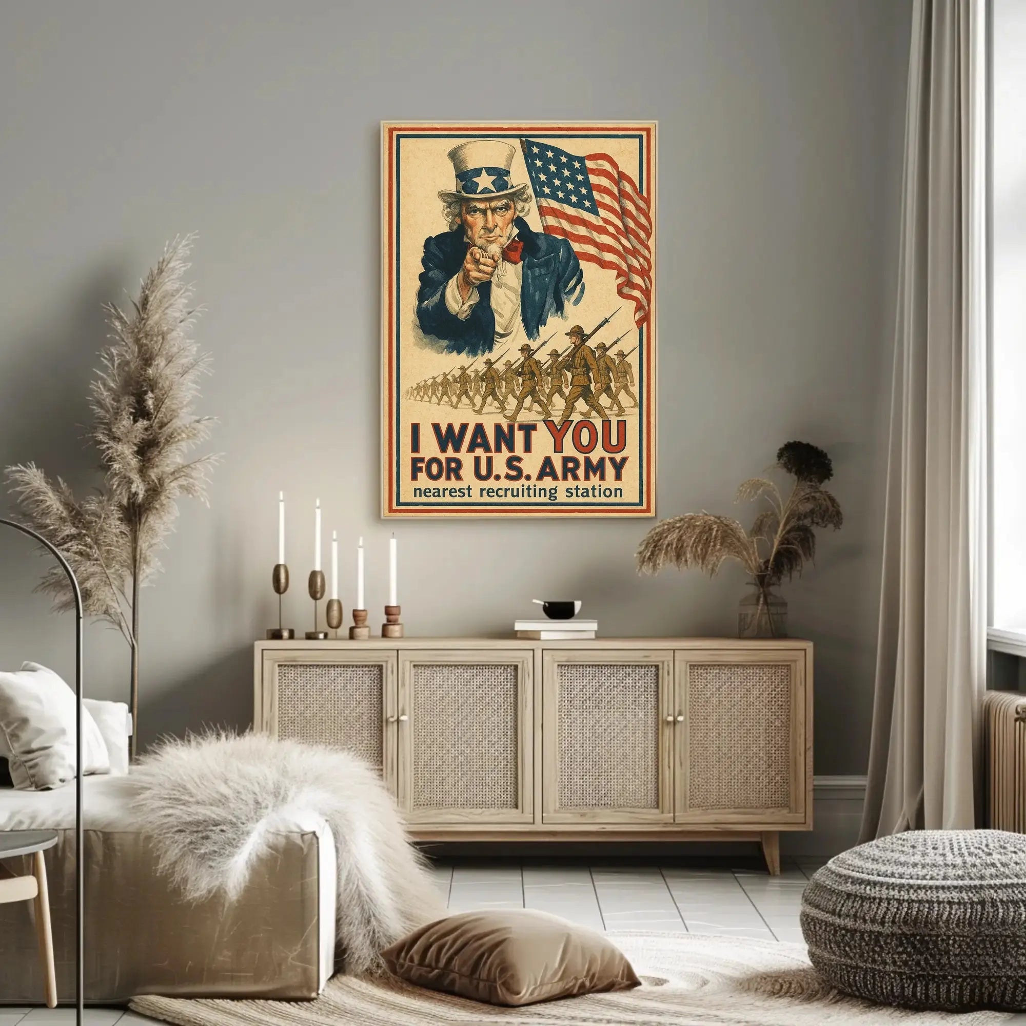 Historical Uncle Sam World War I Recruitment Poster PosterGoat