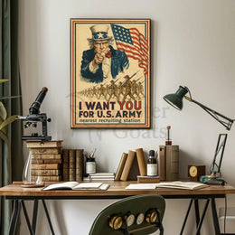 Historical Uncle Sam World War I Recruitment Poster PosterGoat