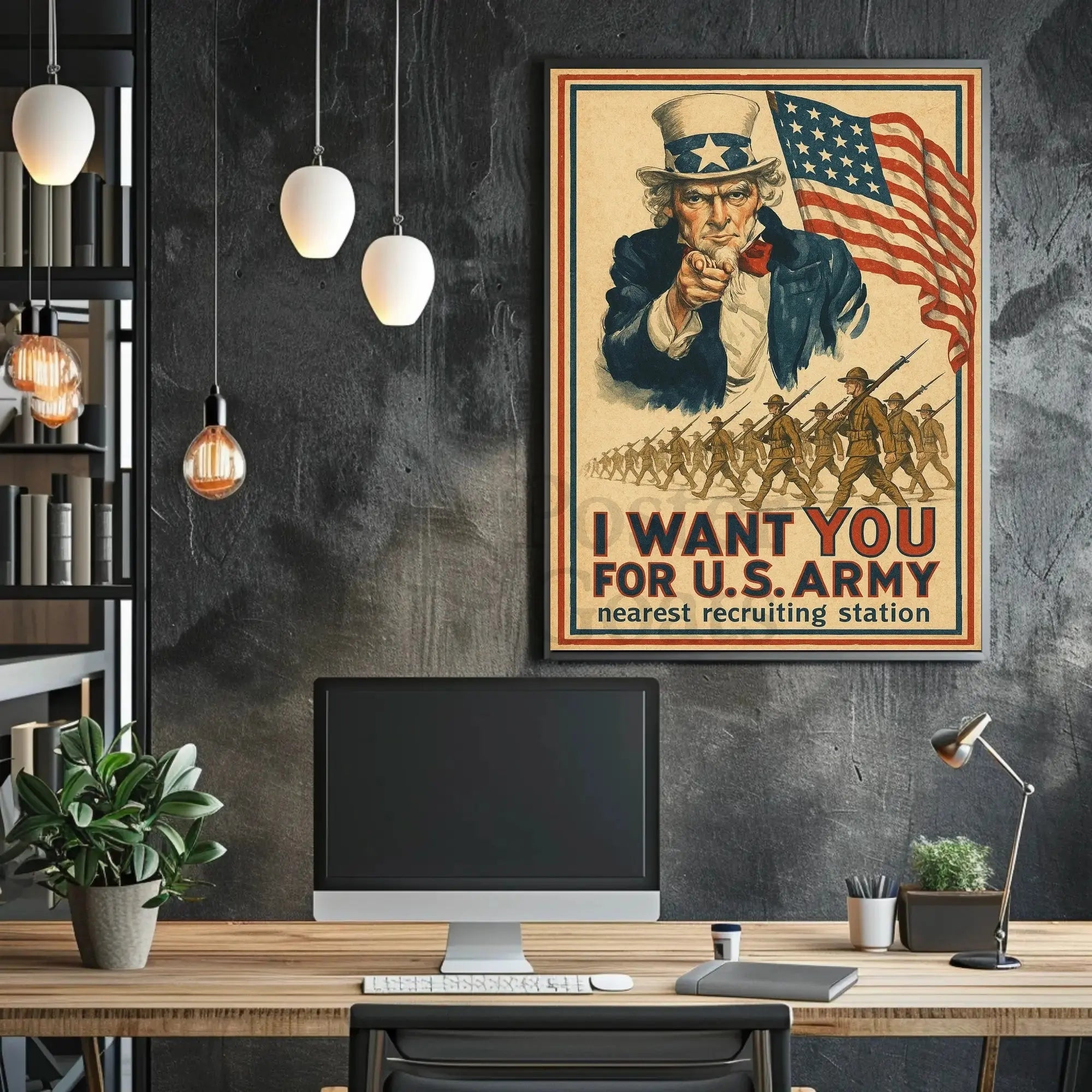 Historical Uncle Sam World War I Recruitment Poster PosterGoat