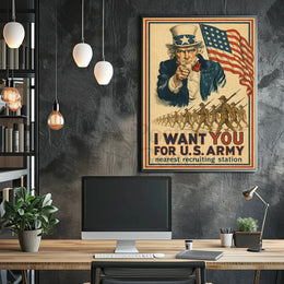 Historical Uncle Sam World War I Recruitment Poster PosterGoat