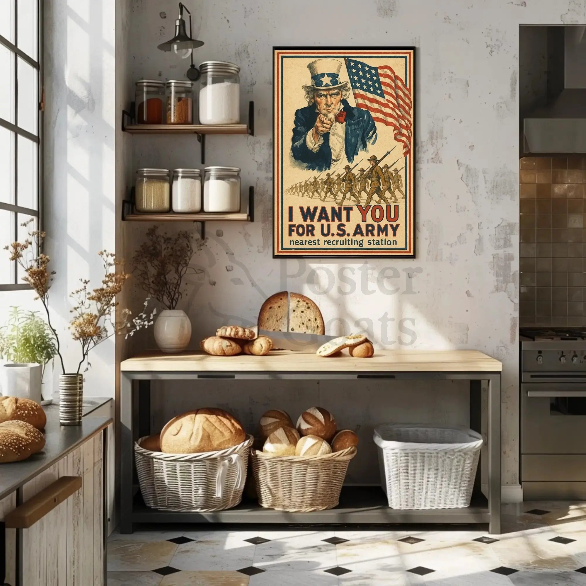 Historical Uncle Sam World War I Recruitment Poster PosterGoat