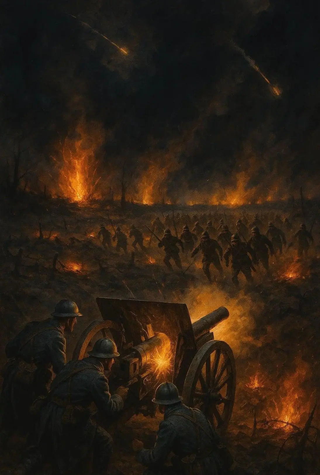 Historical World War I Battlefield Scene Military Recruitment Poster PosterGoat
