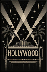 Hollywood Glamour Vintage Art Deco Urban Cityscape Poster PosterGoat