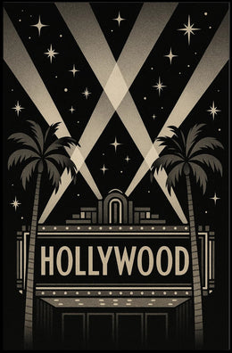 Hollywood Glamour Vintage Art Deco Urban Cityscape Poster PosterGoat