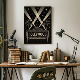 Hollywood Glamour Vintage Art Deco Urban Cityscape Poster PosterGoat
