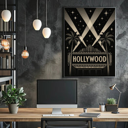 Hollywood Glamour Vintage Art Deco Urban Cityscape Poster PosterGoat