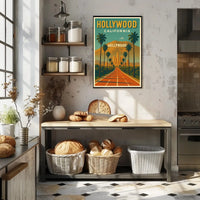 Hollywood Hills Vintage Travel Poster PosterGoat