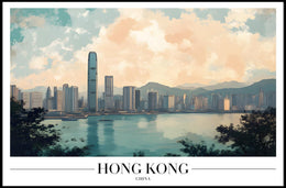 Hong Kong Scenic Skyline Urban Cityscape Poster PosterGoat