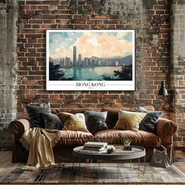 Hong Kong Scenic Skyline Urban Cityscape Poster PosterGoat