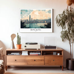 Hong Kong Scenic Skyline Urban Cityscape Poster PosterGoat