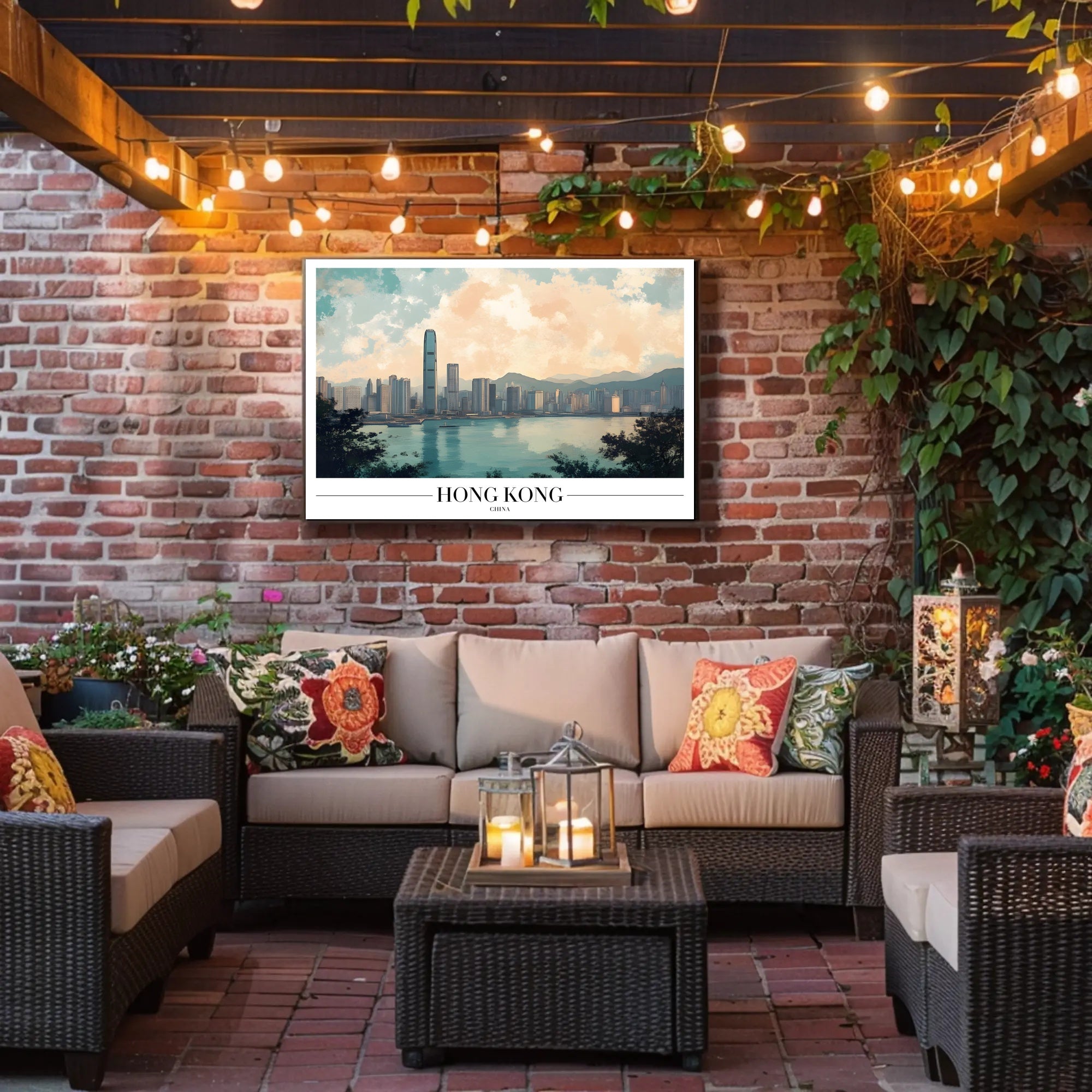 Hong Kong Scenic Skyline Urban Cityscape Poster PosterGoat